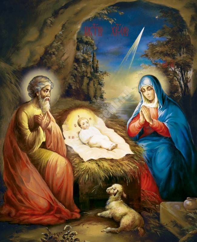Икона Рождество Христово 12 на оргалите №1 11х13 двойное тиснение святое