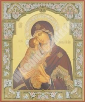 Икона Донская Божья матерь Богородица 2 в деревянной рамке №1 18х24 двойное тиснение церковная