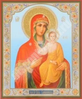 Икона Смоленская Божья матерь Богородица на деревянном планшете 6х9 двойное тиснение, упаковка, ярлык славянская