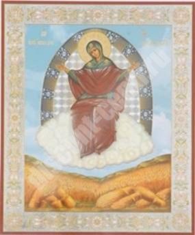Икона Спорительница хлебов в деревянной рамке №1 11х13 двойное тиснение русская православная
