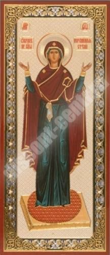 Икона Нерушимая Стена 3 в деревянной рамке №1 7 х14 двойное тиснение монашеская