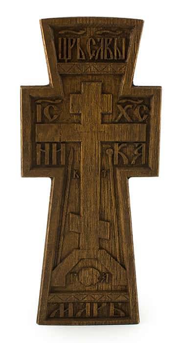 Крест деревянный из дуба (резьба на станке), высотой 19,5 - 20 см