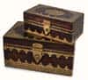 Шкатулка для ладана деревянная , набор из 2-х шкатулок с латунной обивкой, большая 20 х 12,5 х 10 см, малая 15 х 9 х 6,5 см, И310